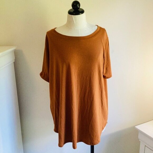 Zenana Women's Rust Orange Relaxed Fit Short Sleeve Tunic Top Size 3X - Picture 1 of 7